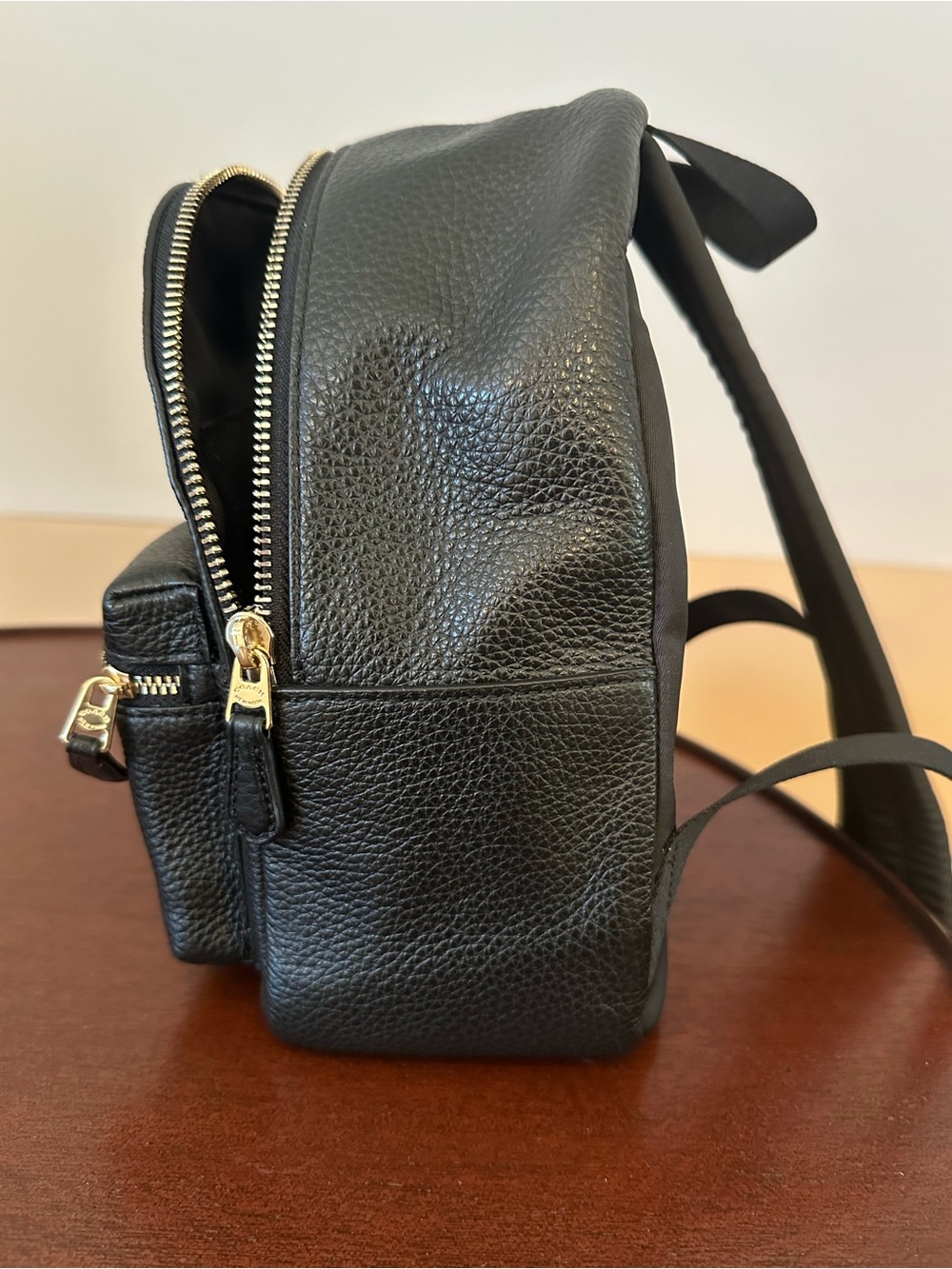 Coach Black Pebbled Leather Mini Backpack with Gold Hardware - Picture 4 of 8